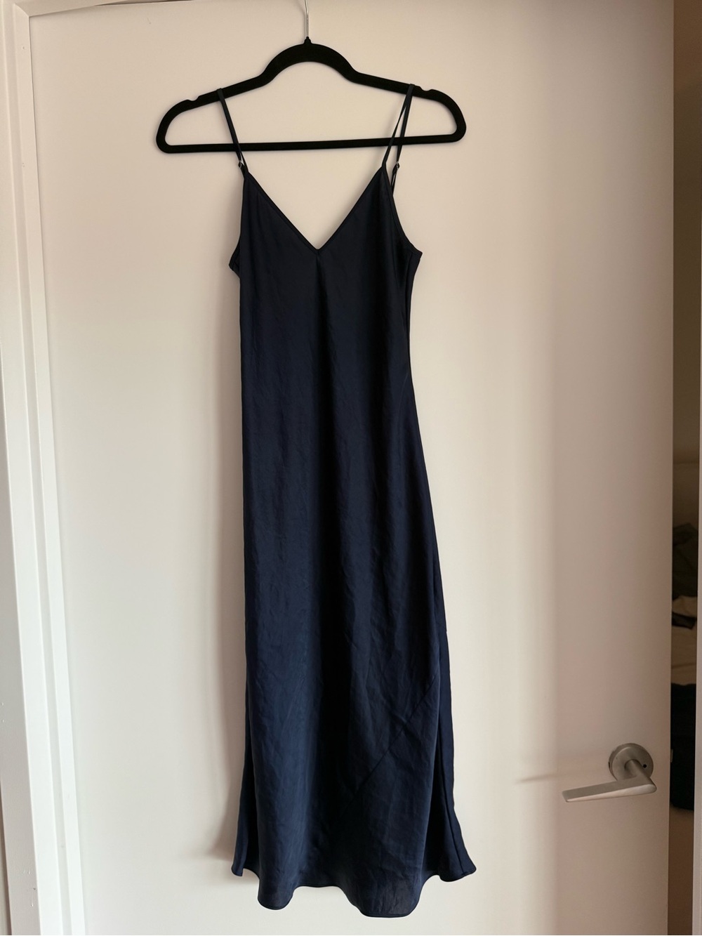Navy satin slip